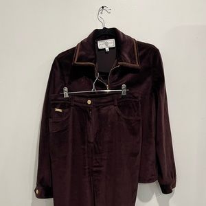 St. John Brown Velvet 2 Piece Suit